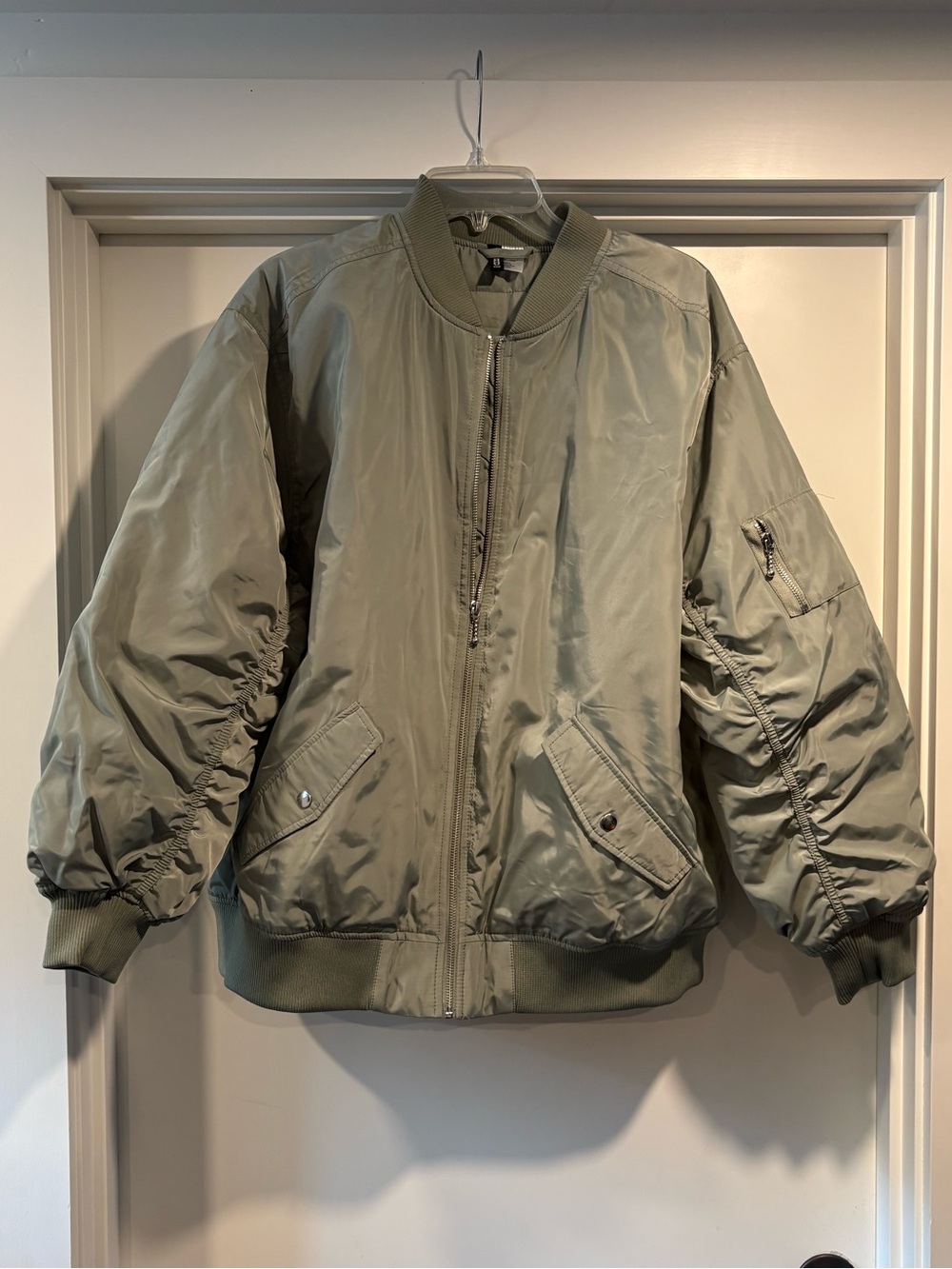 Divided by H&M Oversize Sage Green Bomber Jacket